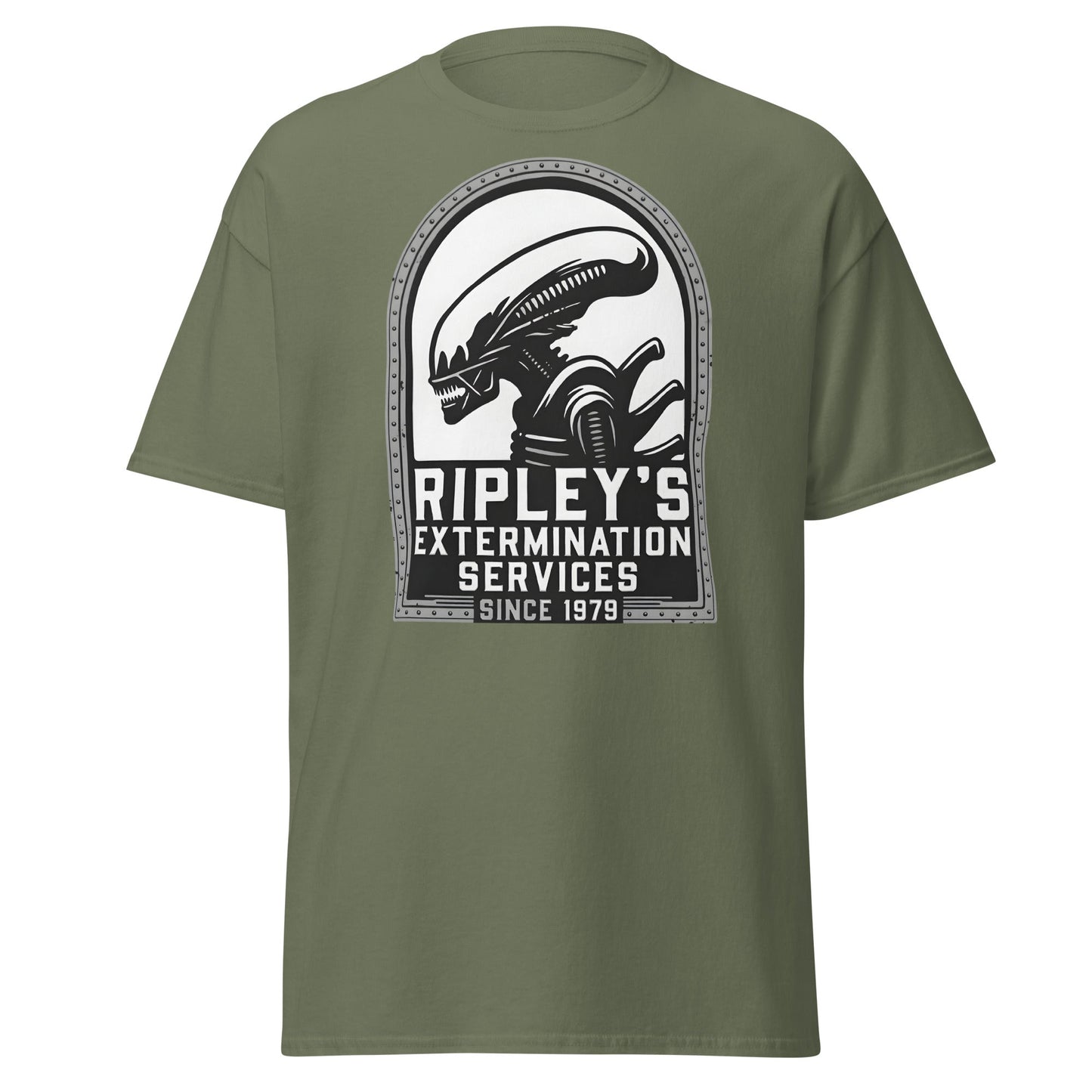 Ripley's Extermination Services T-Shirt - Parody Alien Fan Gear - Military Green - T-Shirts Online