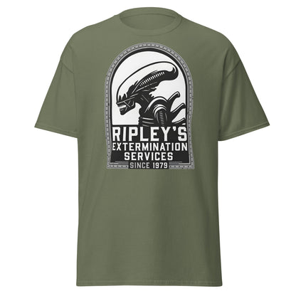 Ripley's Extermination Services T-Shirt - Parody Alien Fan Gear - Military Green - T-Shirts Online