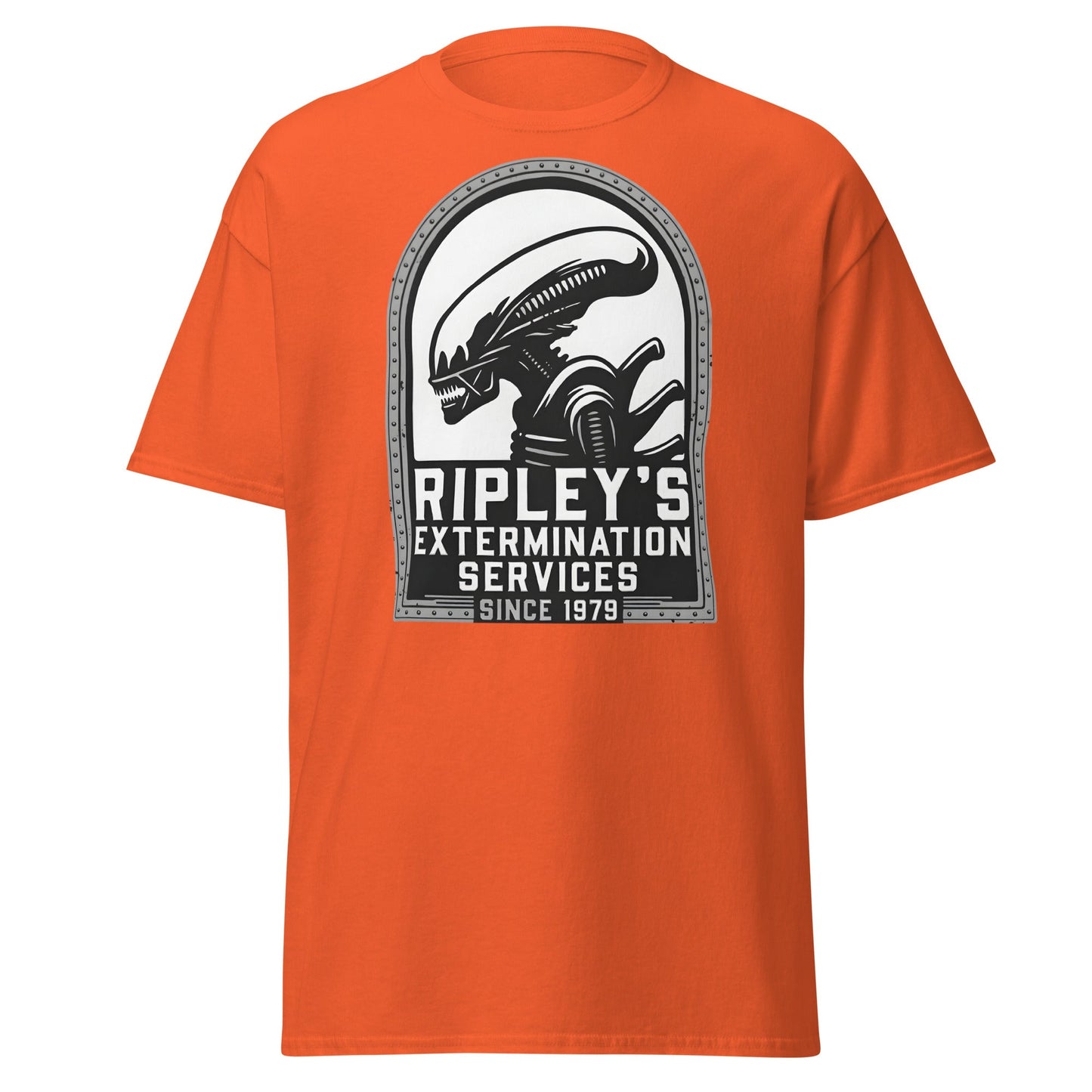Ripley's Extermination Services T-Shirt - Parody Alien Fan Gear - Orange - T-Shirts Online