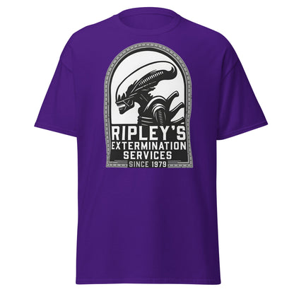 Ripley's Extermination Services T-Shirt - Parody Alien Fan Gear - Purple - T-Shirts Online