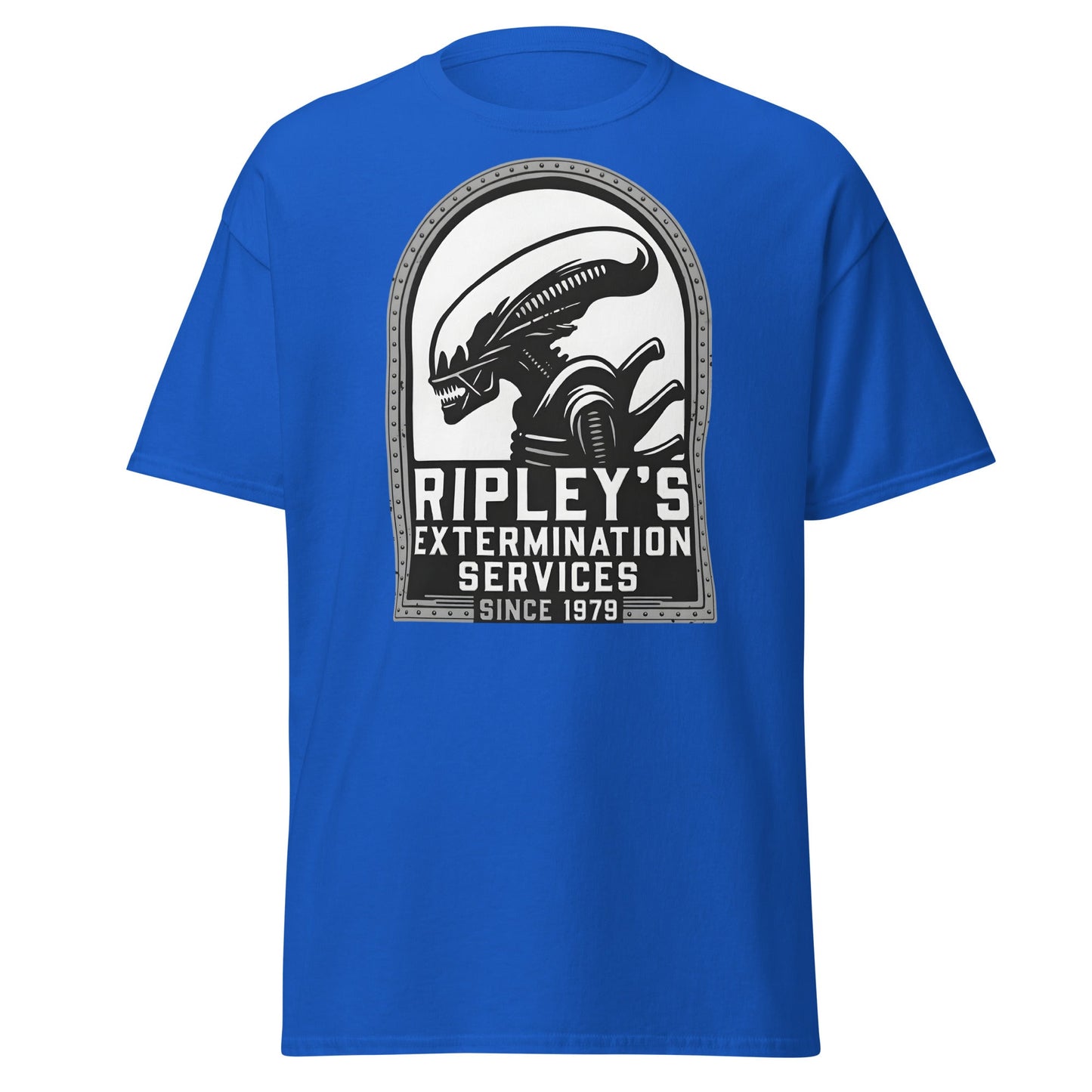 Ripley's Extermination Services T-Shirt - Parody Alien Fan Gear - Royal - T-Shirts Online