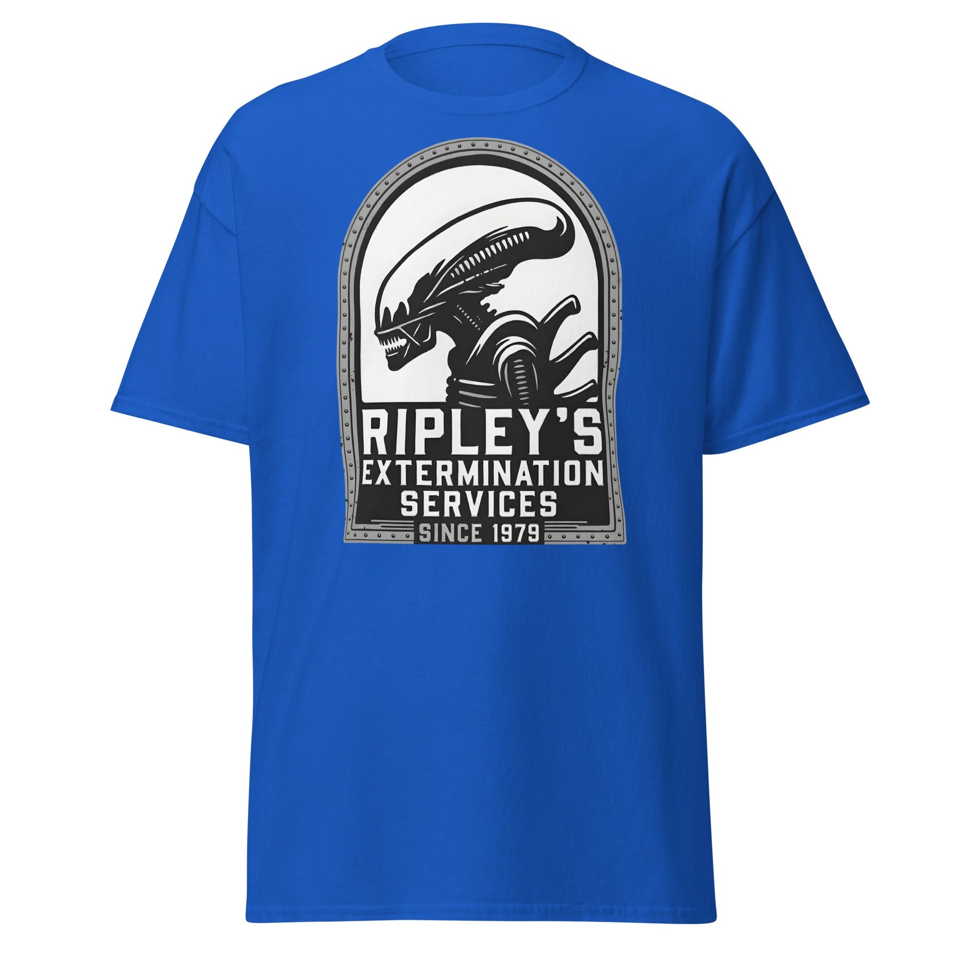 Ripley's Extermination Services T-Shirt - Parody Alien Fan Gear - Royal - T-Shirts Online