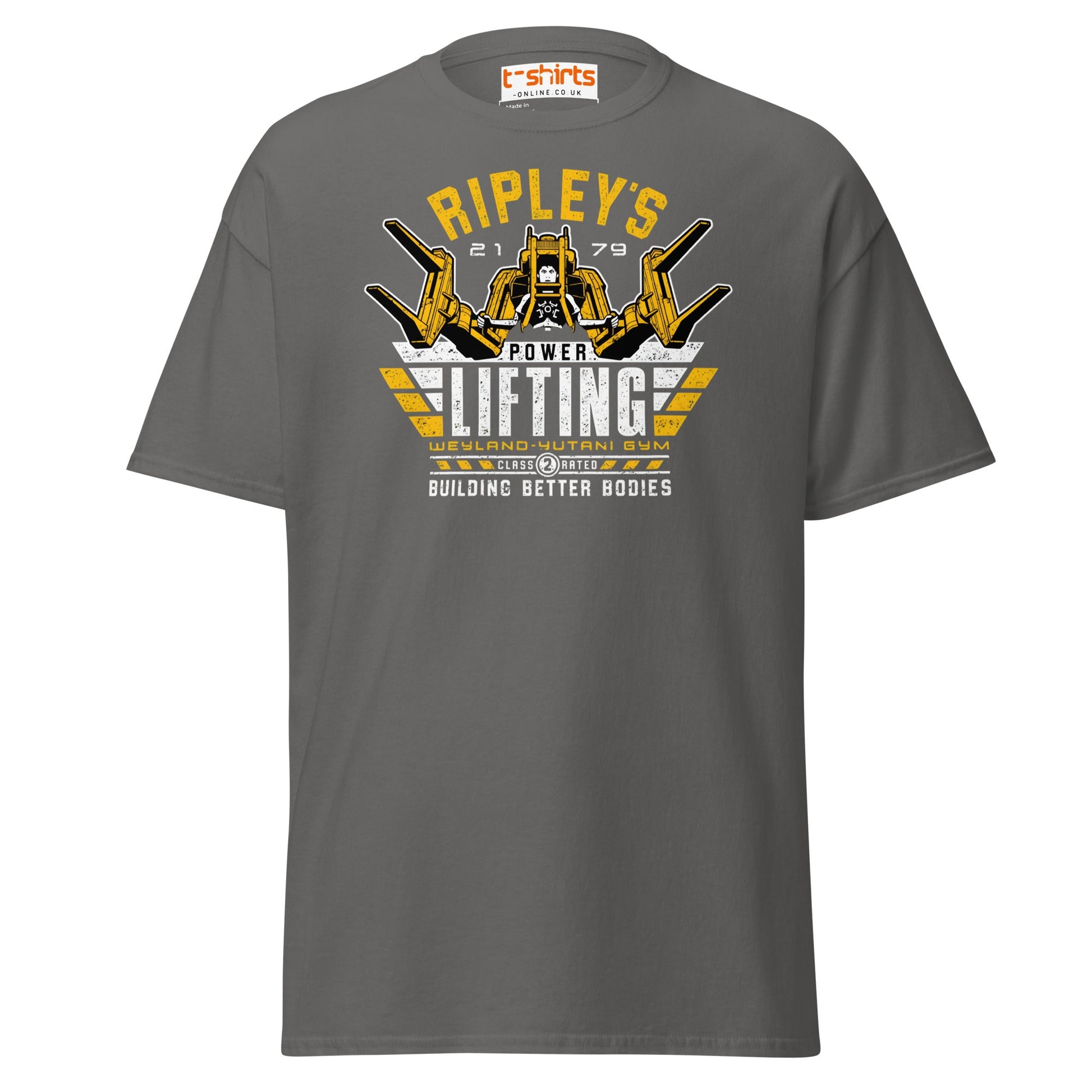 Ripley’s Power Lifting T-Shirt | Funny Sci - Fi Gym Tee - Charcoal - T-Shirts Online