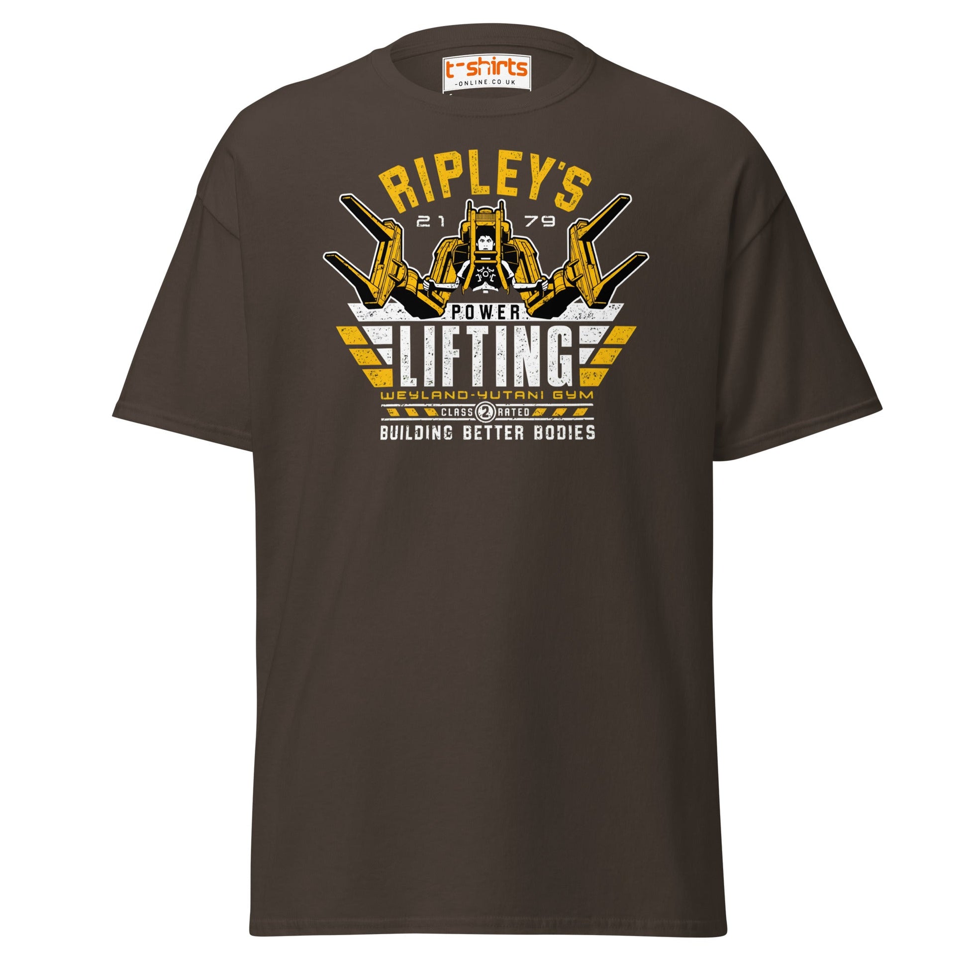 Ripley’s Power Lifting T-Shirt | Funny Sci - Fi Gym Tee - Dark Chocolate - T-Shirts Online