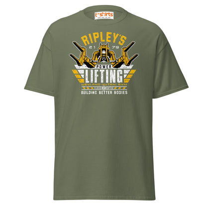 Ripley’s Power Lifting T-Shirt | Funny Sci - Fi Gym Tee - Military Green - T-Shirts Online