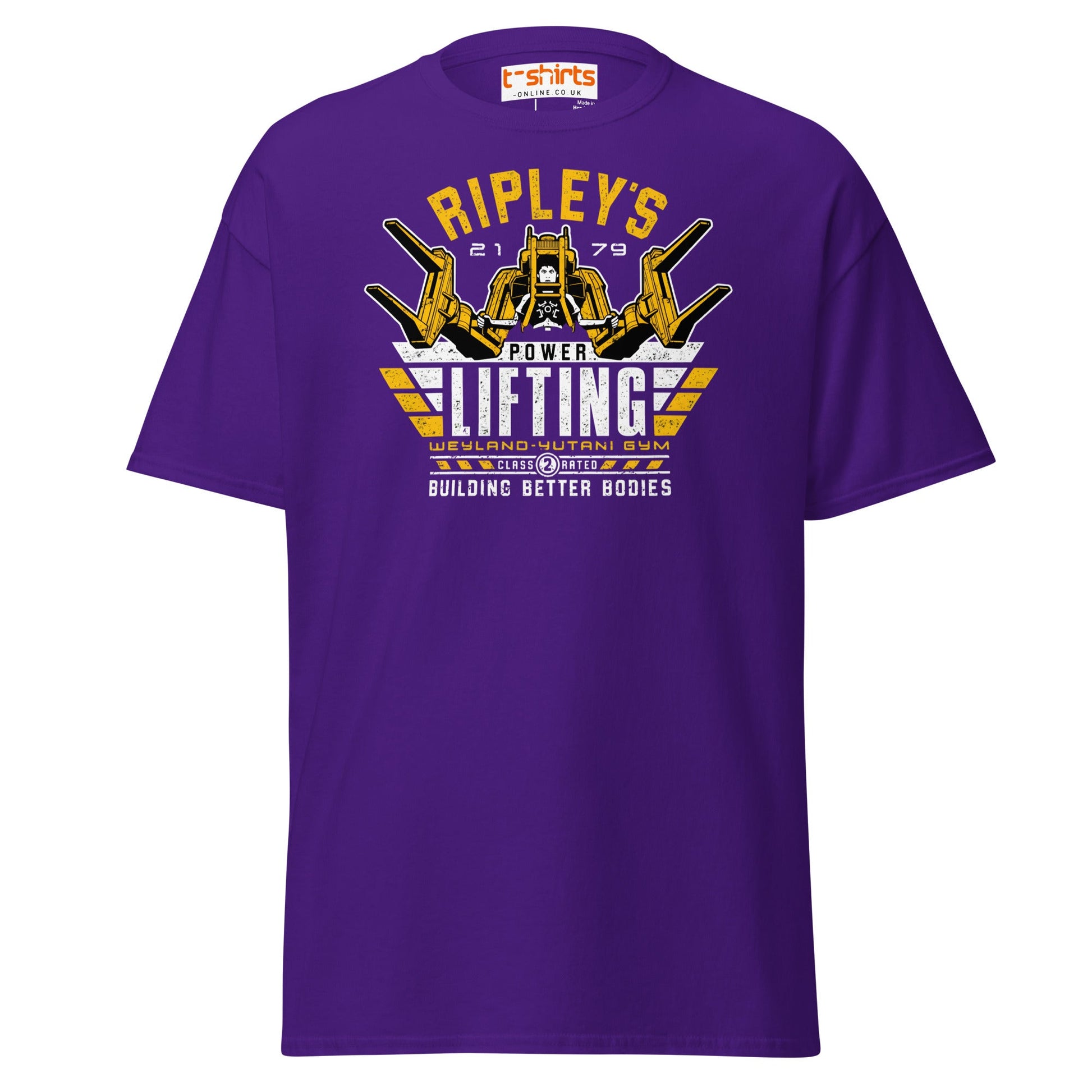 Ripley’s Power Lifting T-Shirt | Funny Sci - Fi Gym Tee - Purple - T-Shirts Online