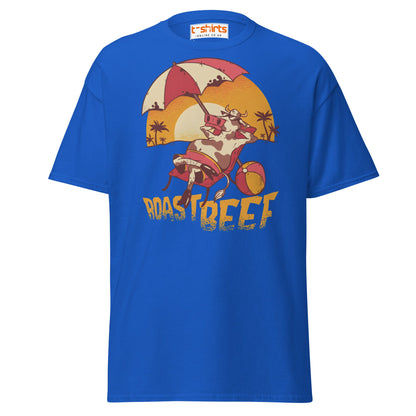 Roastbeef T-Shirt | Funny Cow Beach Cartoon Tee - Royal - T-Shirts Online