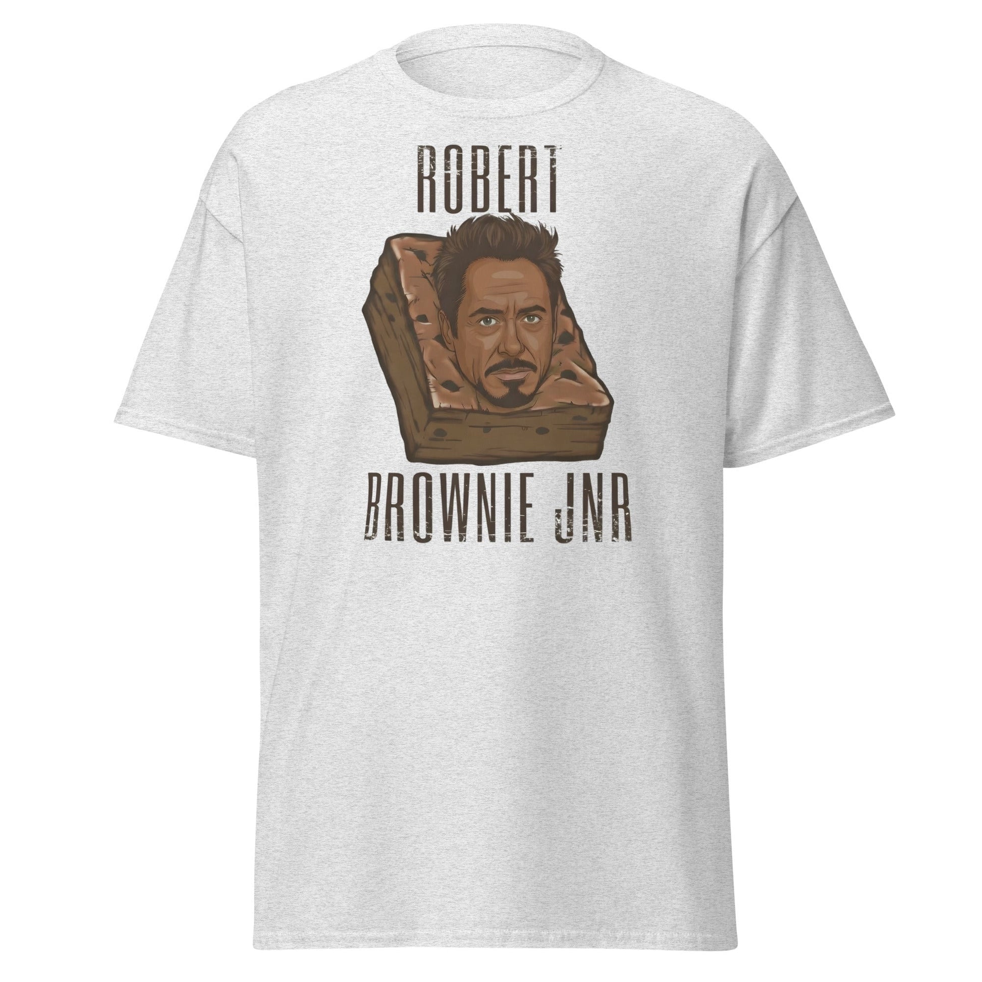 Robert Brownie Jnr T-Shirt | Funny Celebrity Pun Graphic Tee - Ash - T-Shirts Online