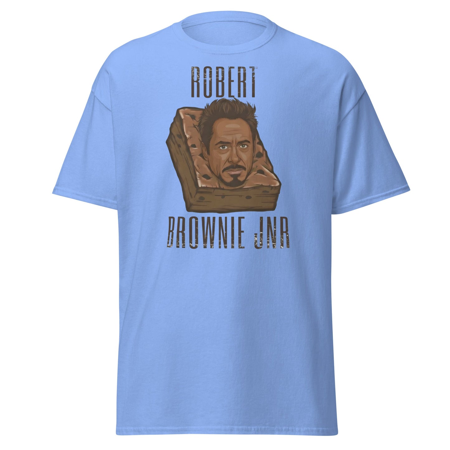Robert Brownie Jnr T-Shirt | Funny Celebrity Pun Graphic Tee - Carolina Blue - T-Shirts Online