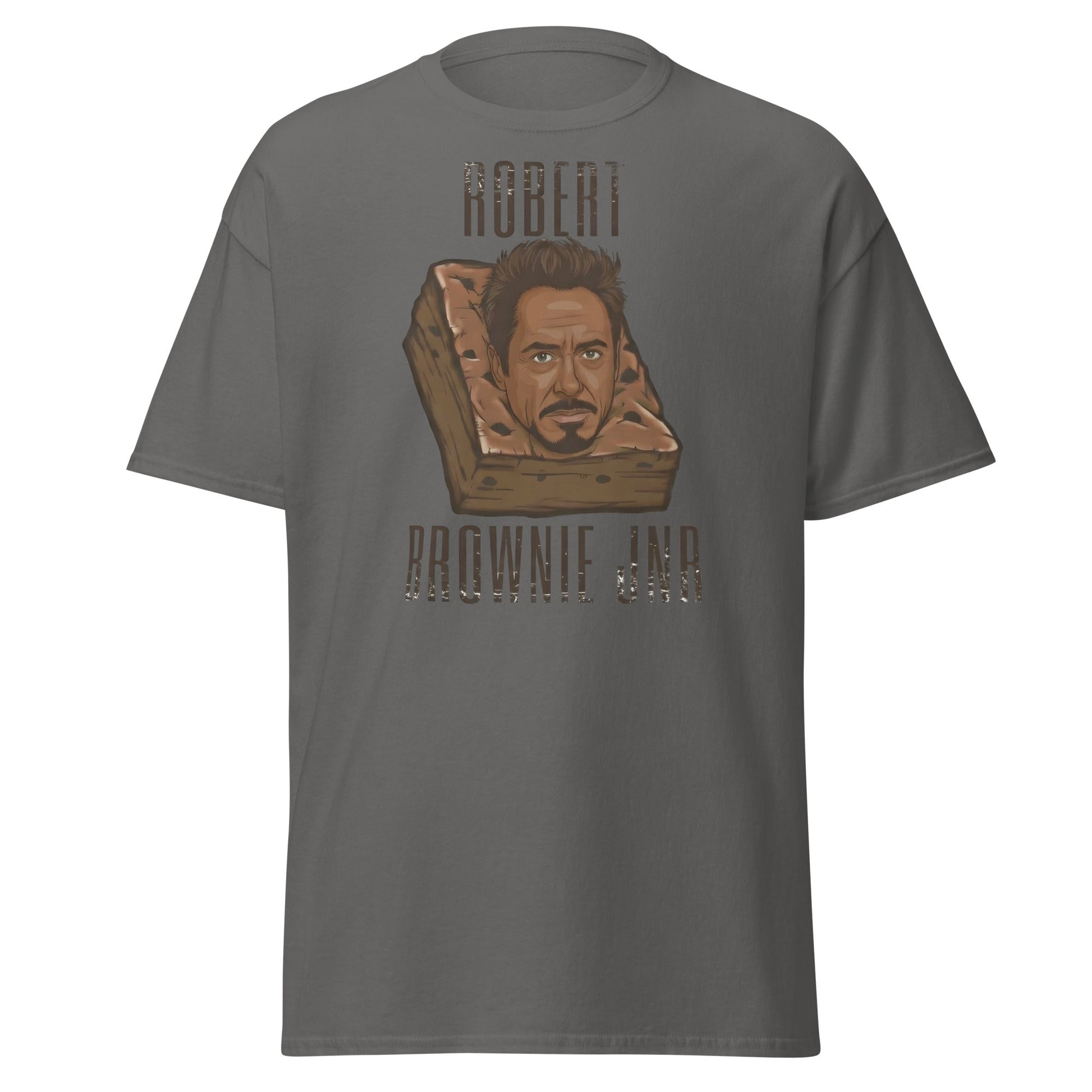 Robert Brownie Jnr T-Shirt | Funny Celebrity Pun Graphic Tee - Charcoal - T-Shirts Online