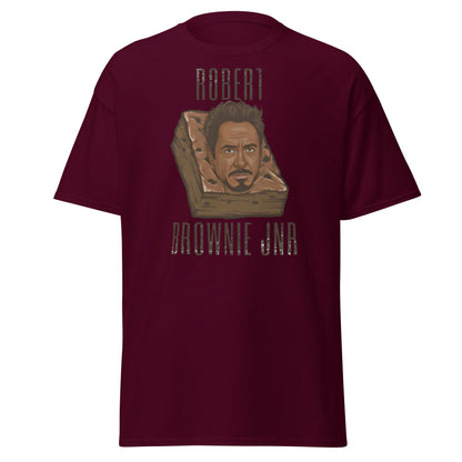 Robert Brownie Jnr T-Shirt | Funny Celebrity Pun Graphic Tee - Maroon - T-Shirts Online