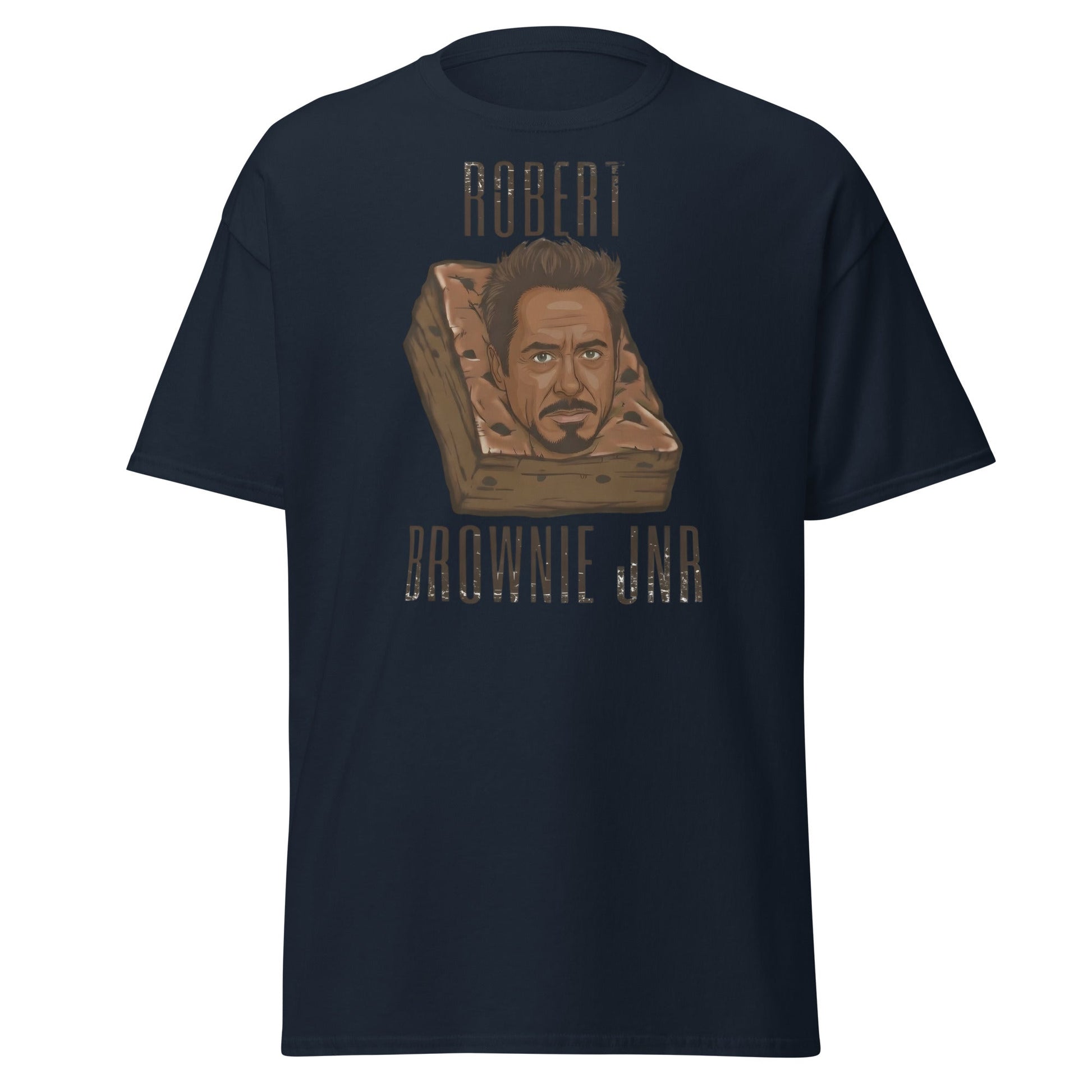 Robert Brownie Jnr T-Shirt | Funny Celebrity Pun Graphic Tee - Navy - T-Shirts Online