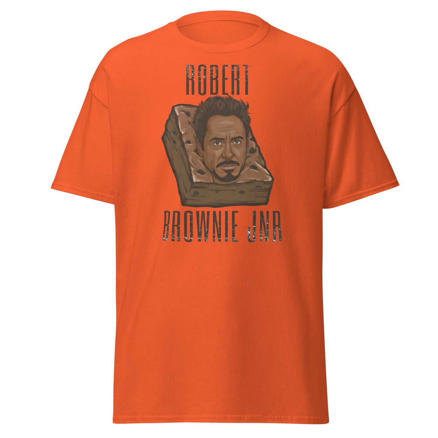 Robert Brownie Jnr T-Shirt | Funny Celebrity Pun Graphic Tee - Orange - T-Shirts Online