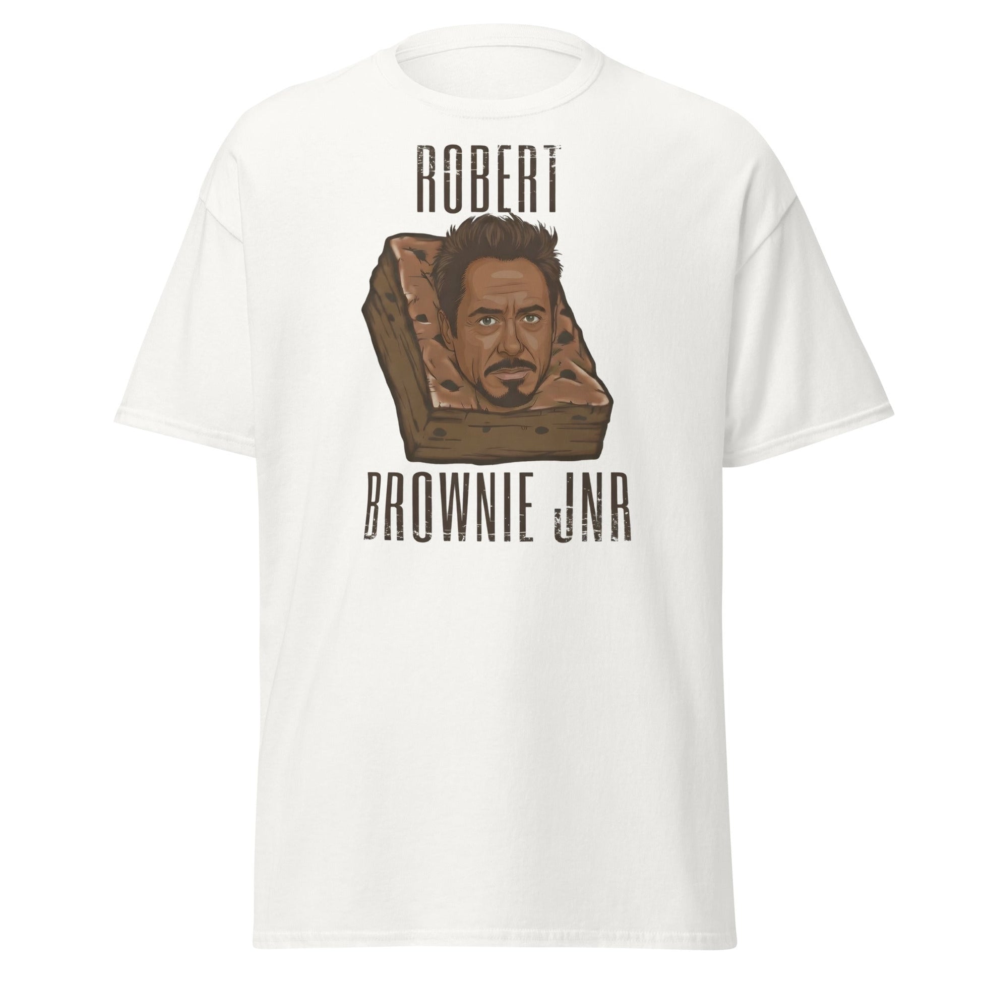 Robert Brownie Jnr T-Shirt | Funny Celebrity Pun Graphic Tee - White - T-Shirts Online