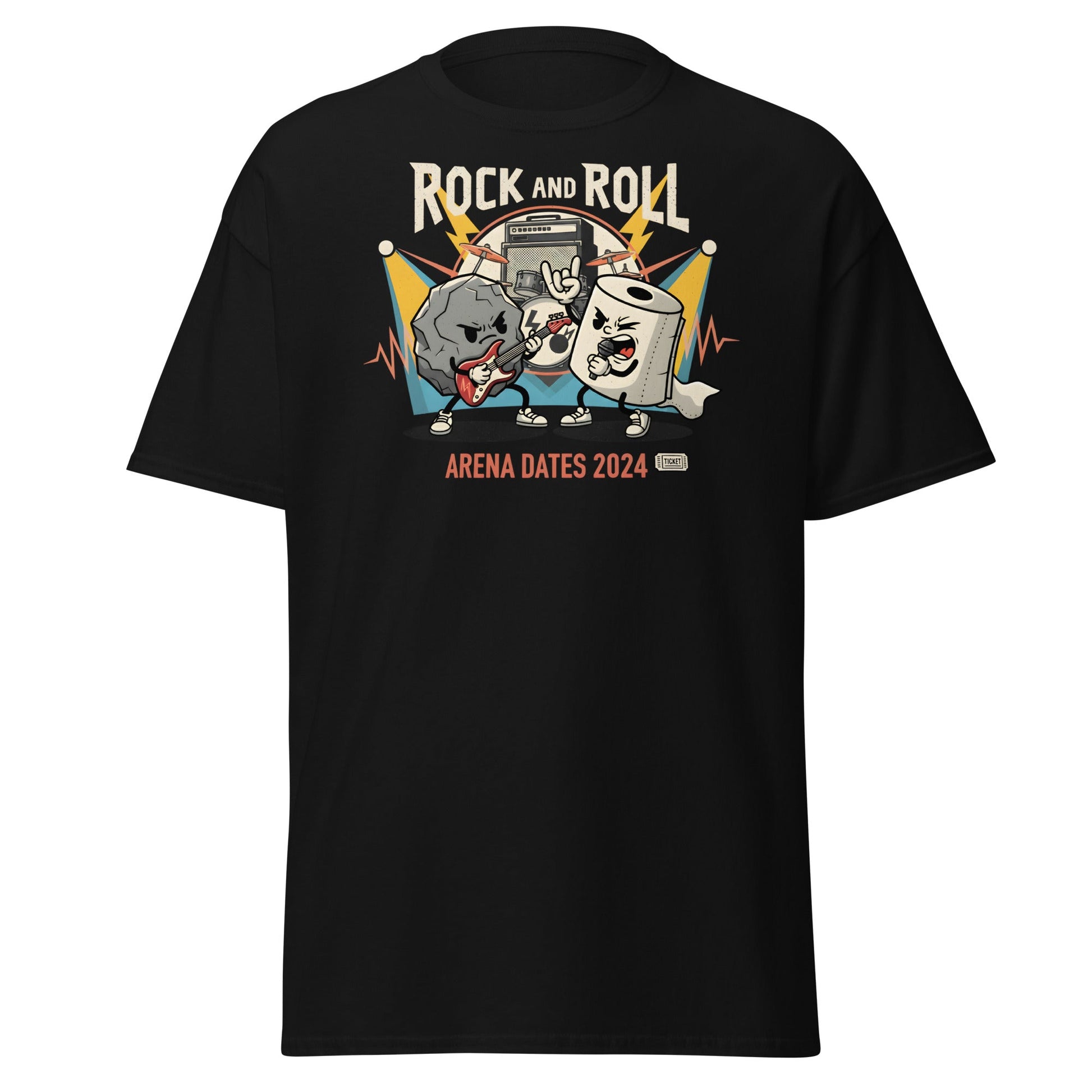 Rock and Roll Arena Dates 2024 Pun T-Shirt - Black - T-Shirts Online