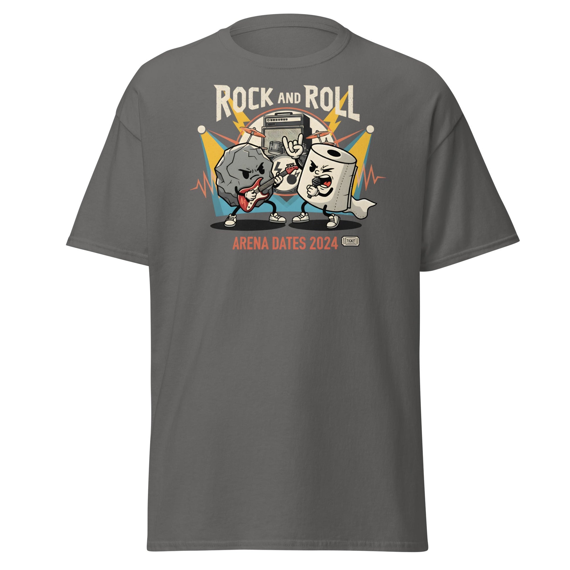 Rock and Roll Arena Dates 2024 Pun T-Shirt - Charcoal - T-Shirts Online