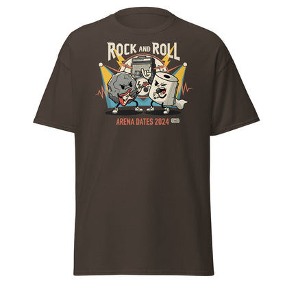 Rock and Roll Arena Dates 2024 Pun T-Shirt - Dark Chocolate - T-Shirts Online
