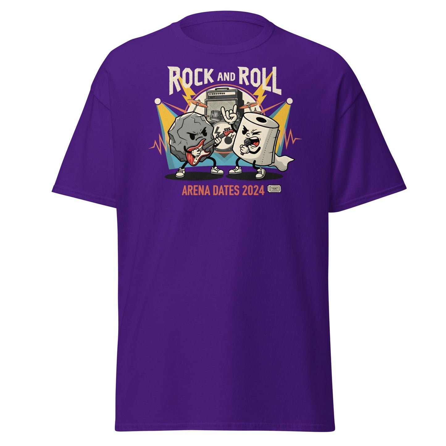 Rock and Roll Arena Dates 2024 Pun T-Shirt - Purple - T-Shirts Online