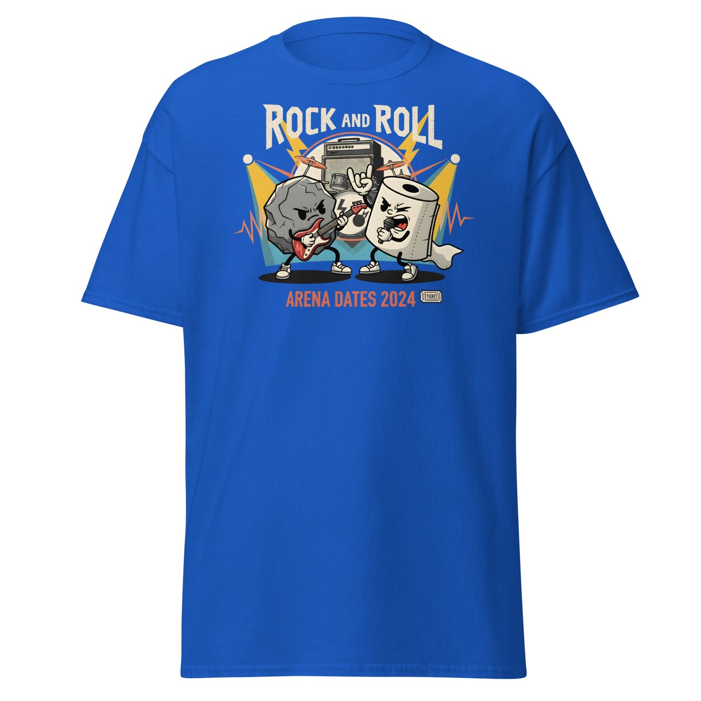 Rock and Roll Arena Dates 2024 Pun T-Shirt - Royal - T-Shirts Online