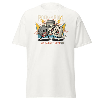 Rock and Roll Arena Dates 2024 Pun T-Shirt - White - T-Shirts Online