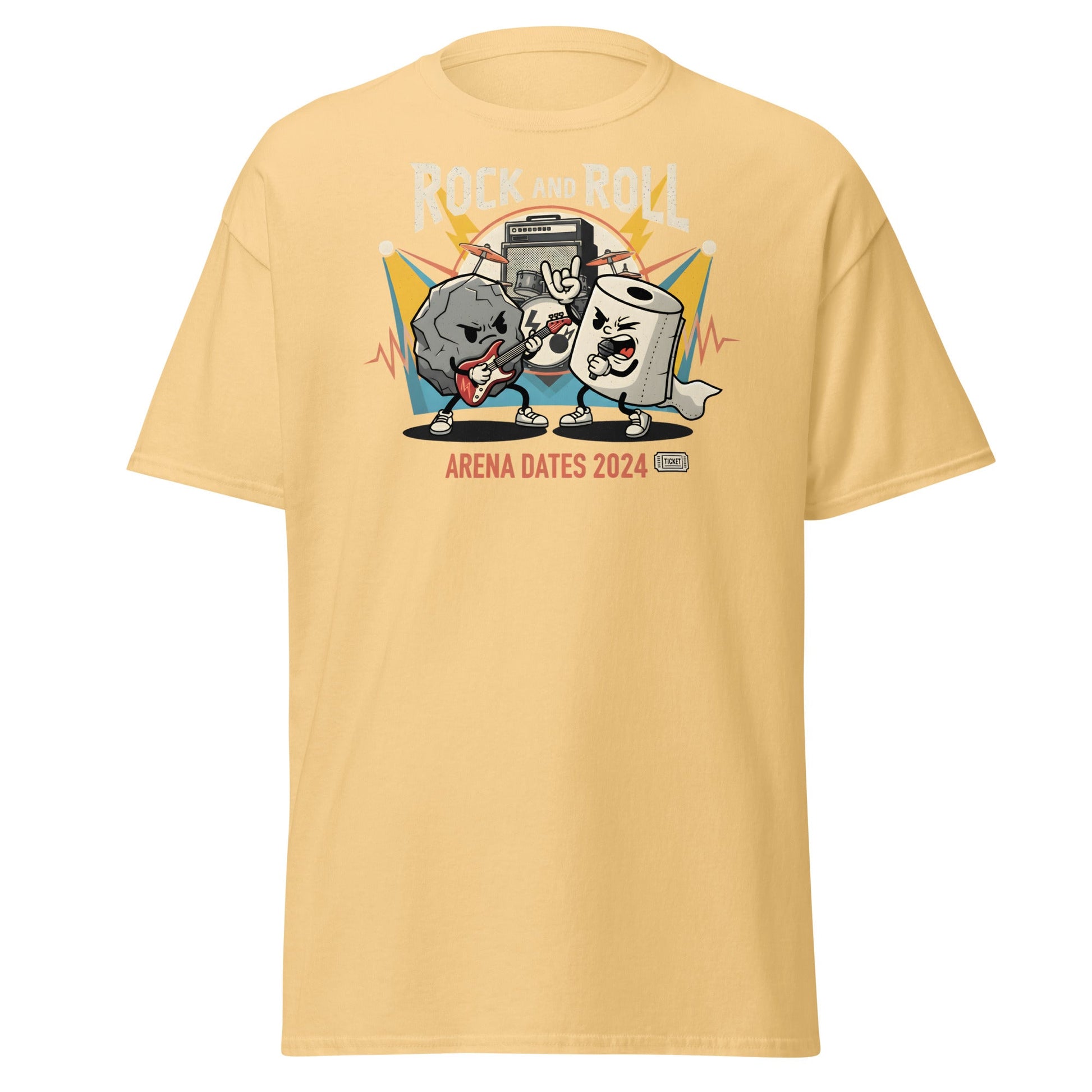 Rock and Roll Arena Dates 2024 Pun T-Shirt - Yellow Haze - T-Shirts Online