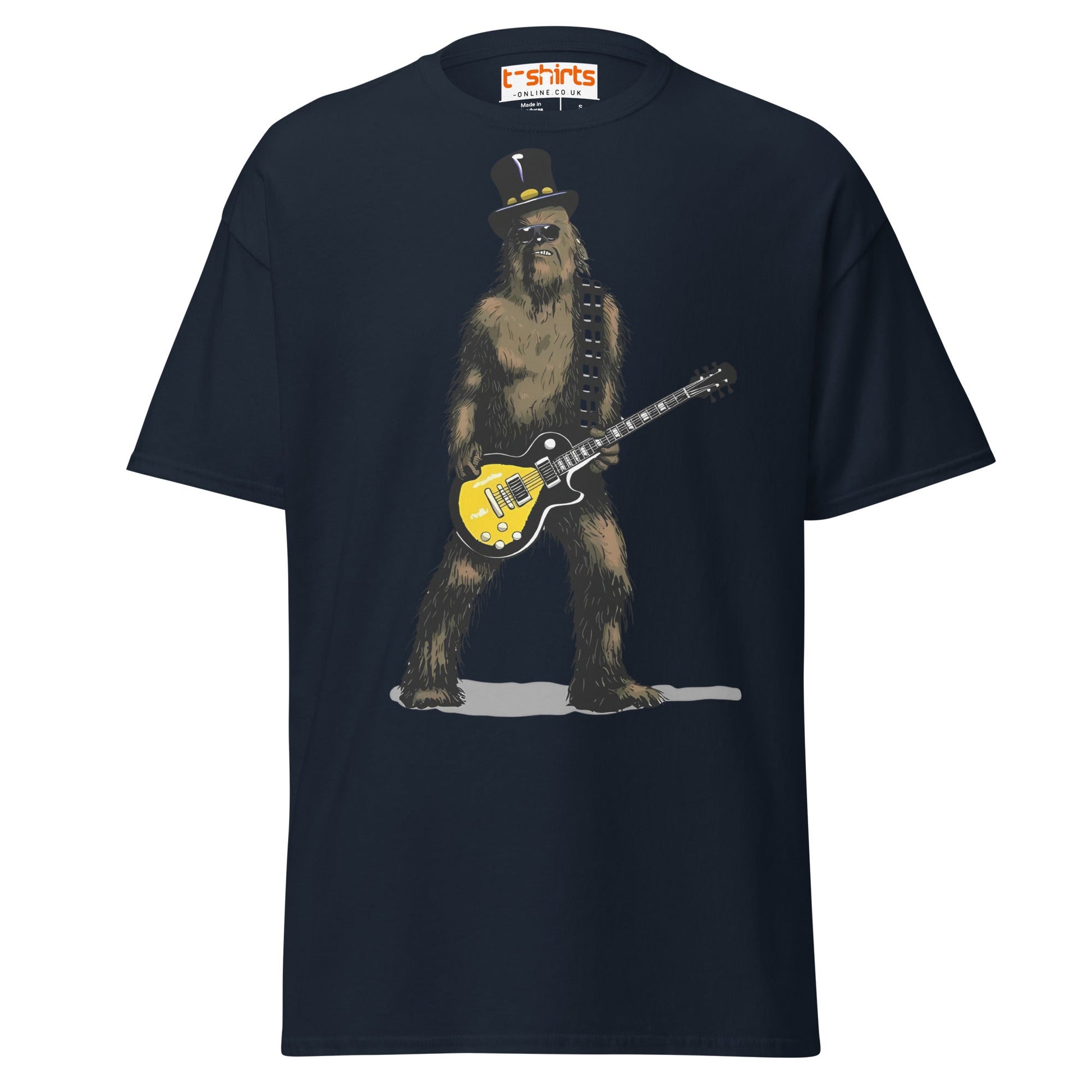 Rock Legend T-Shirt | Funny Guitar Wookiee Parody Tee - Navy - T-Shirts Online
