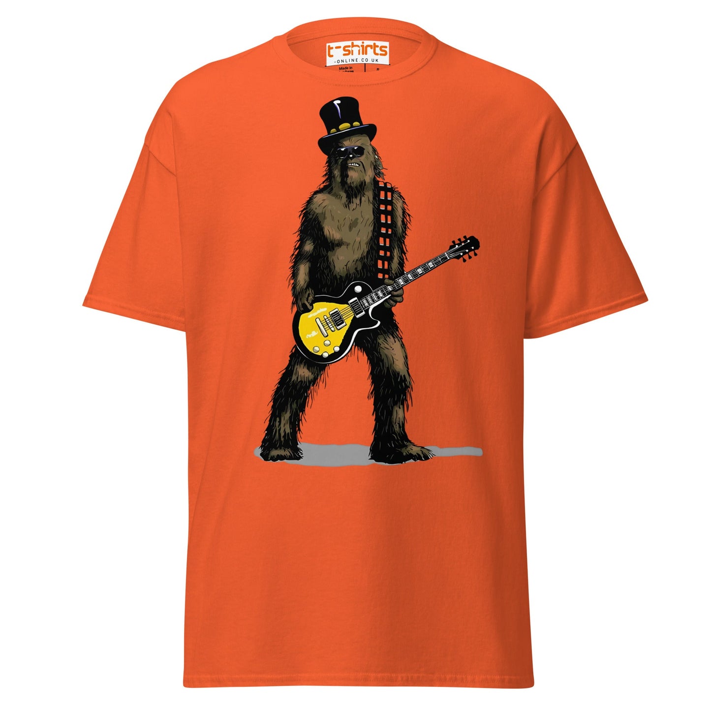 Rock Legend T-Shirt | Funny Guitar Wookiee Parody Tee - Orange - T-Shirts Online