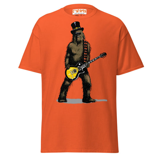 Rock Legend T-Shirt | Funny Guitar Wookiee Parody Tee - Orange - T-Shirts Online