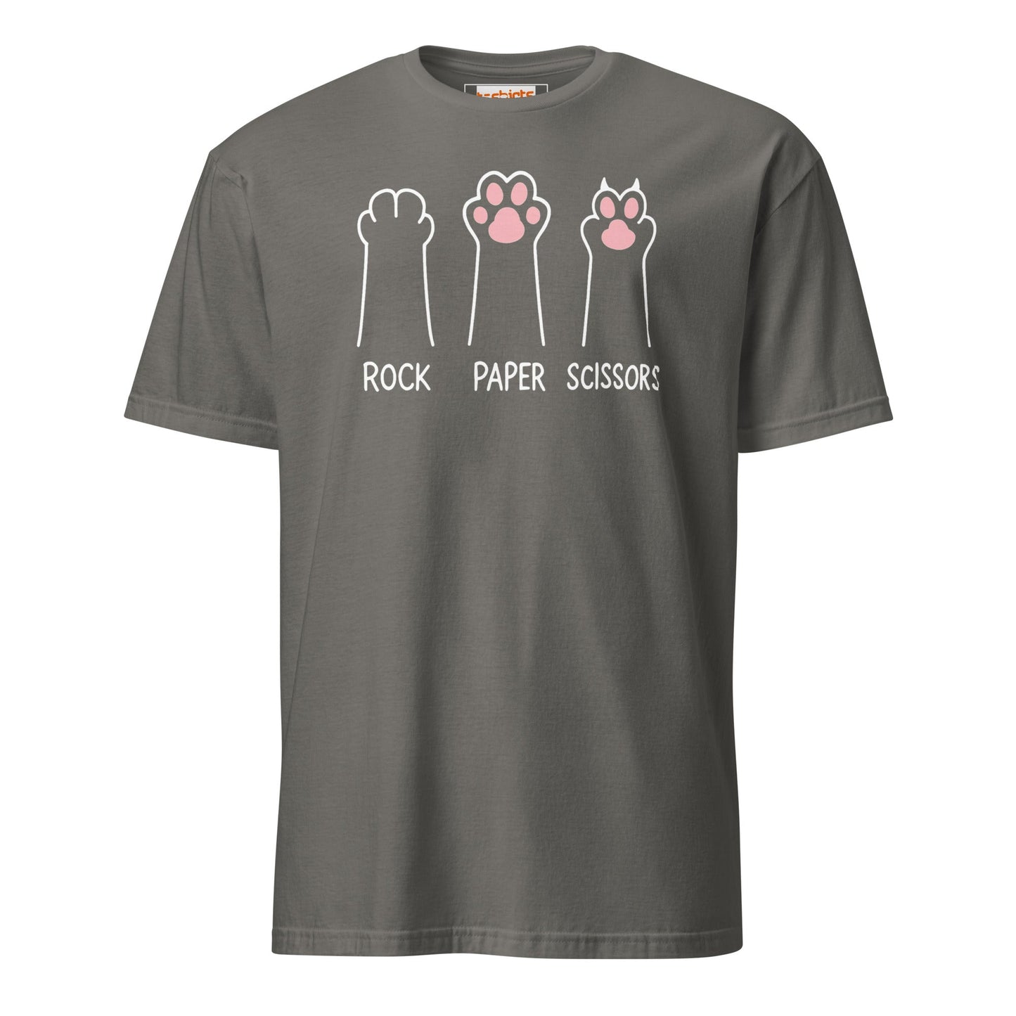 Rock Paper Scissors T-Shirt | Cat Tee - Charcoal - T-Shirts Online