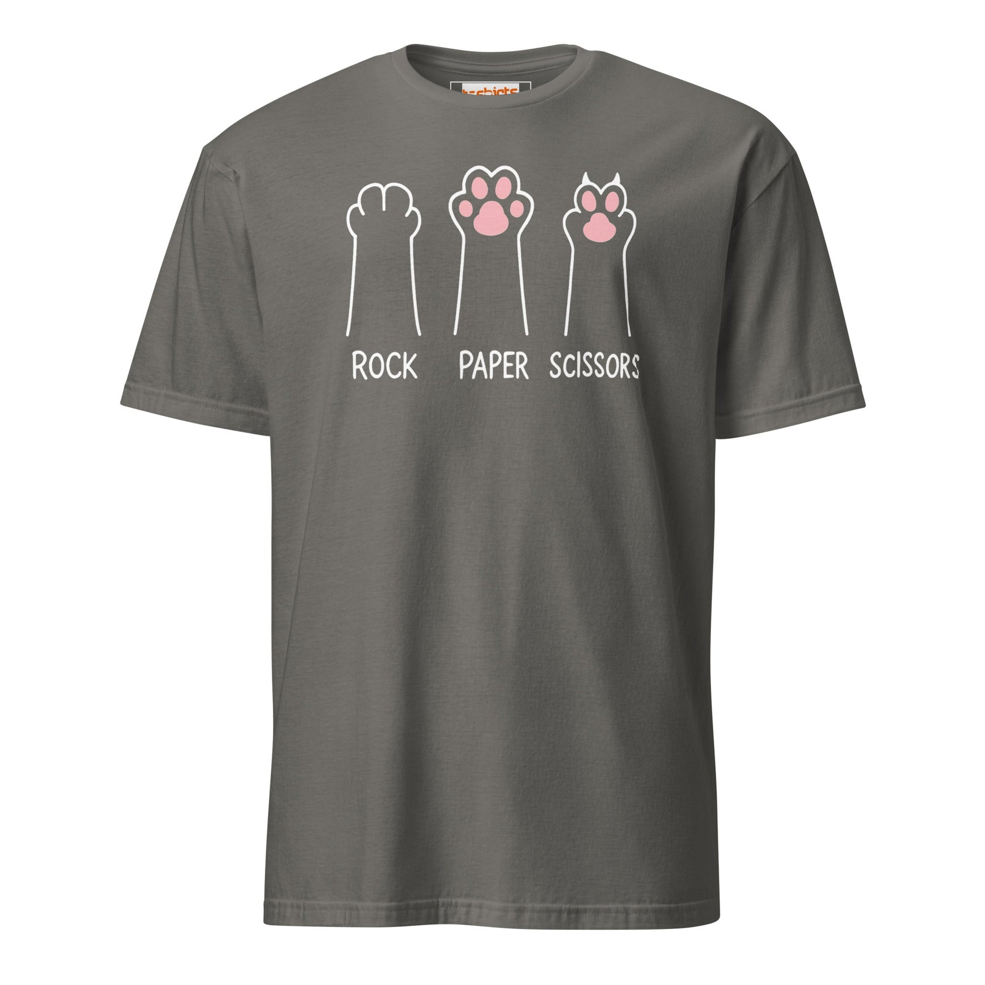 Rock Paper Scissors T-Shirt | Cat Tee - Charcoal - T-Shirts Online