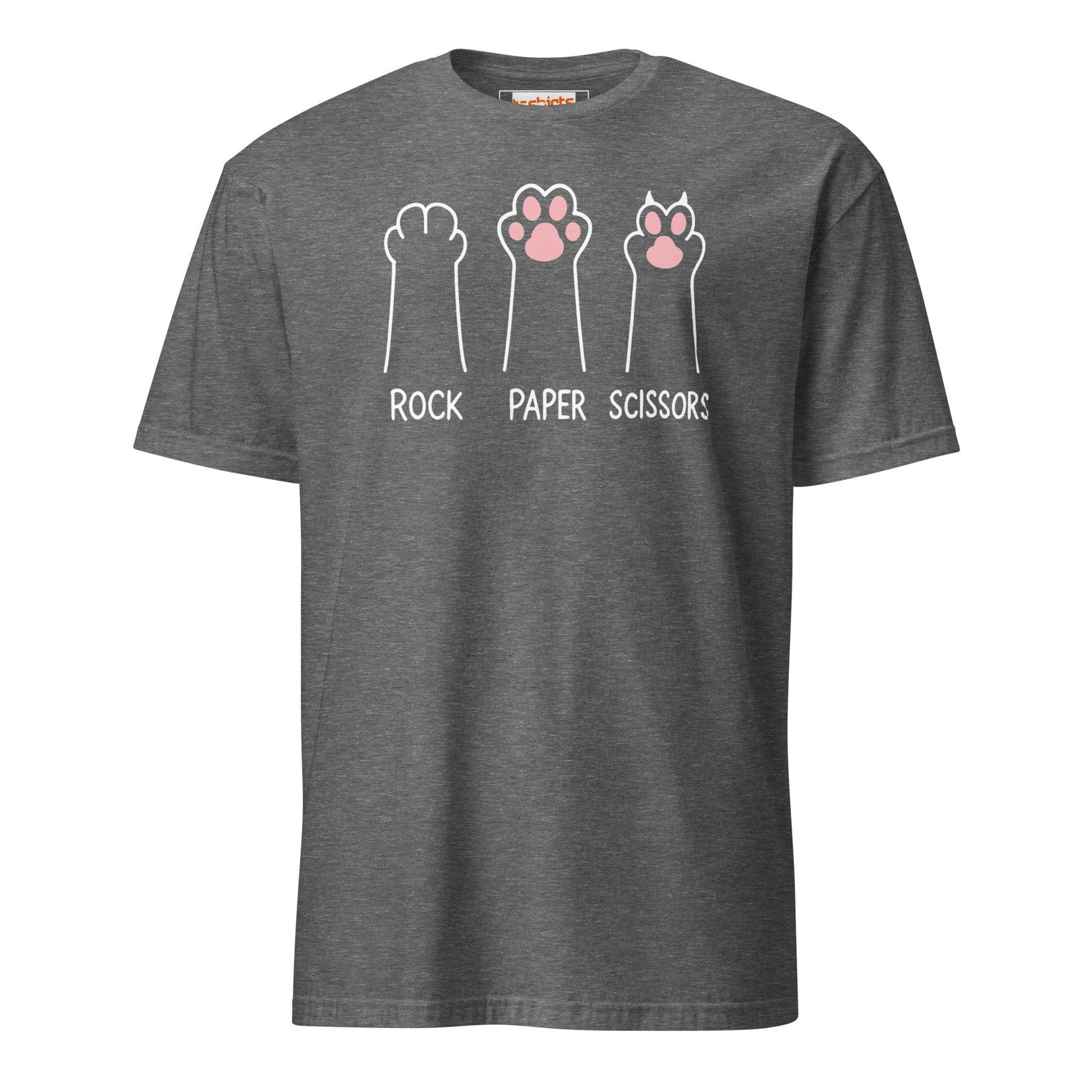 Rock Paper Scissors T-Shirt | Cat Tee - Graphite Heather - T-Shirts Online
