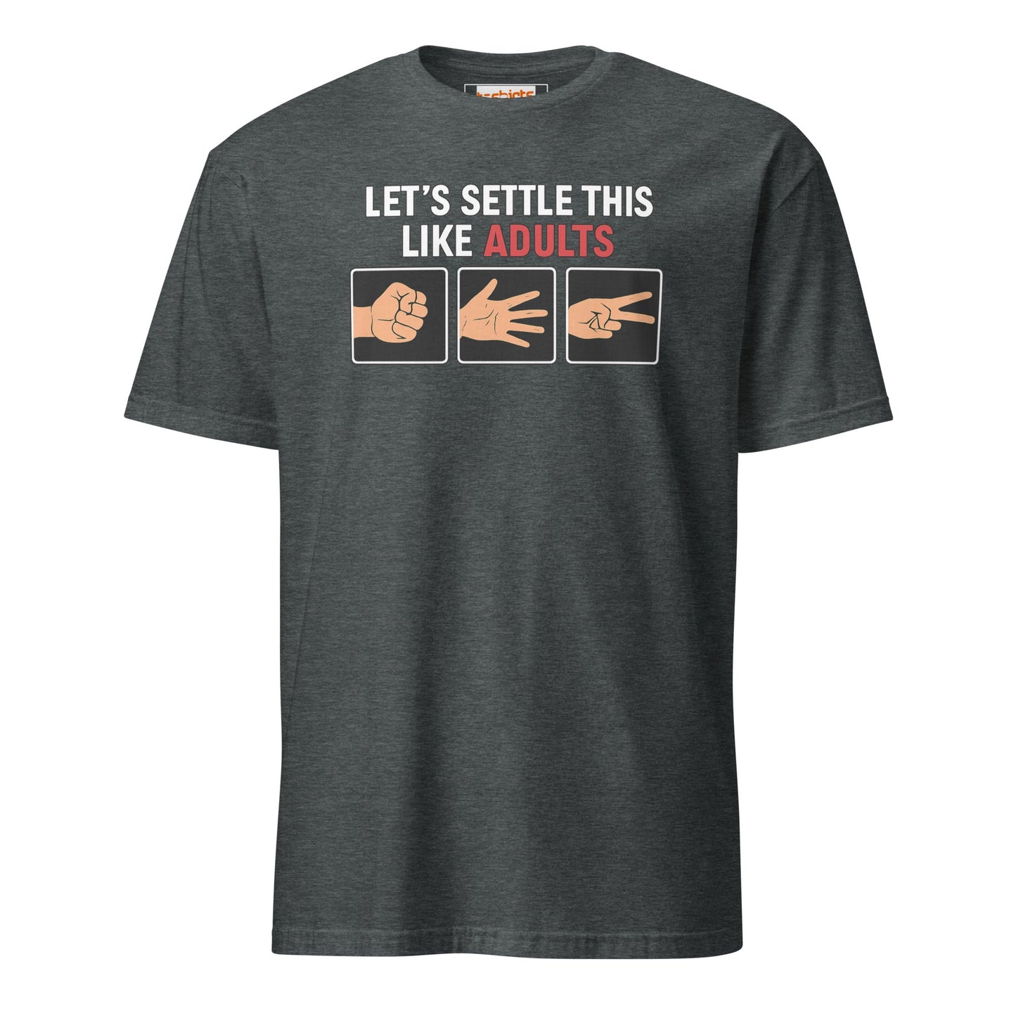 Rock Paper Scissors T-Shirt | Funny Graphic Tee - Dark Heather - T-Shirts Online