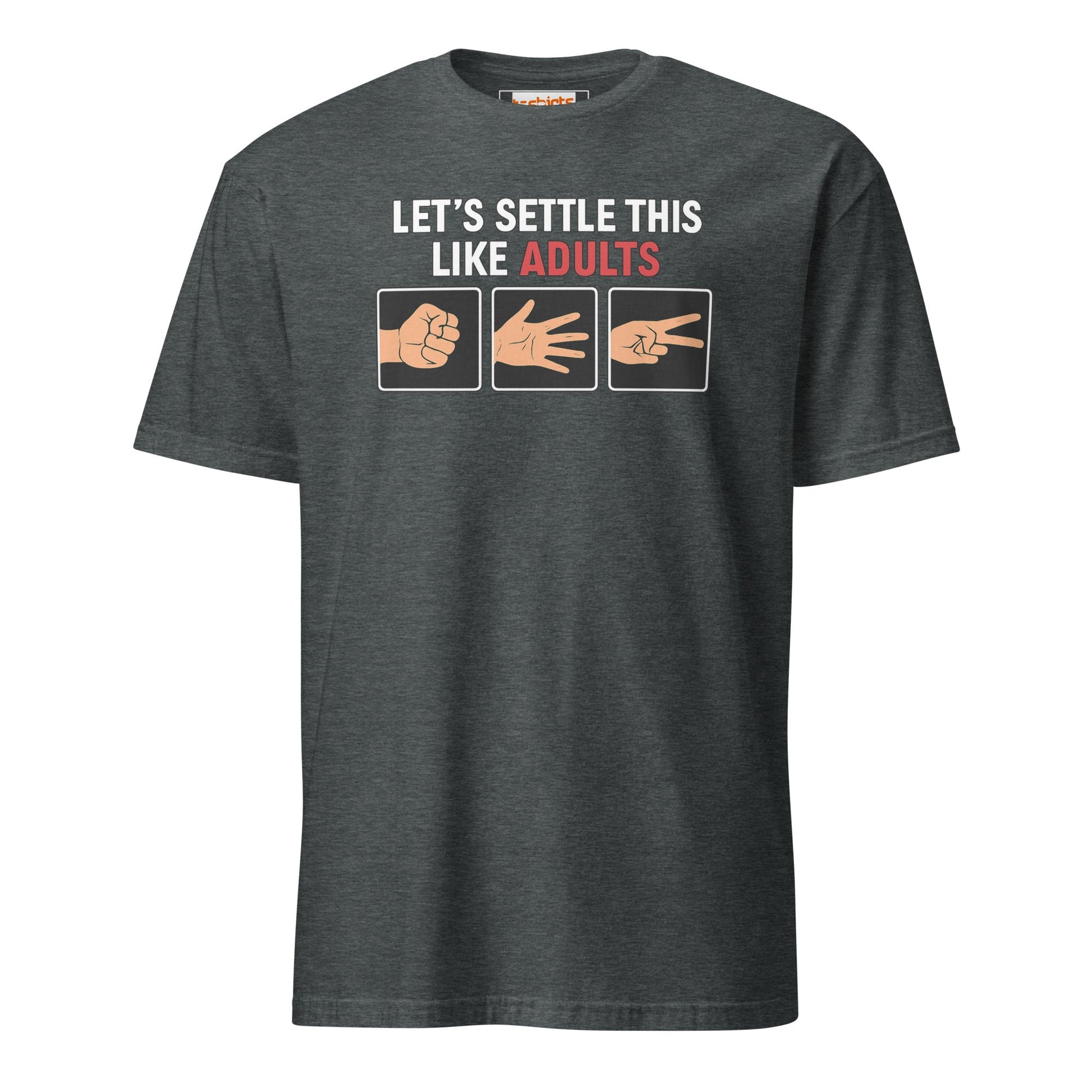 Rock Paper Scissors T-Shirt | Funny Graphic Tee - Dark Heather - T-Shirts Online