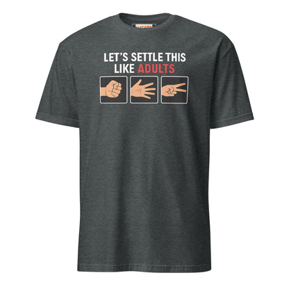 Rock Paper Scissors T-Shirt | Funny Graphic Tee - Dark Heather - T-Shirts Online