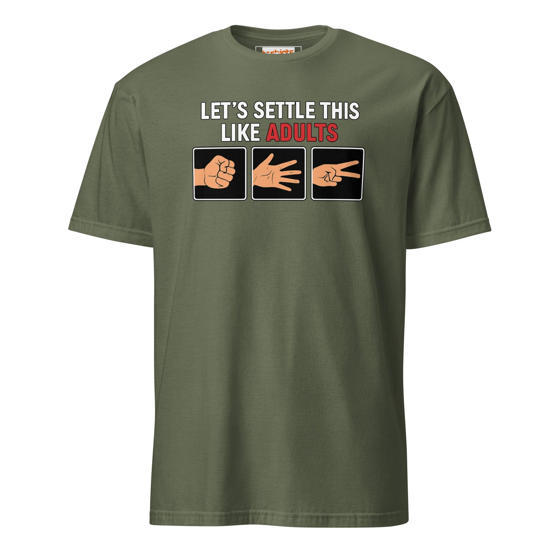 Rock Paper Scissors T-Shirt | Funny Graphic Tee - Military Green - T-Shirts Online