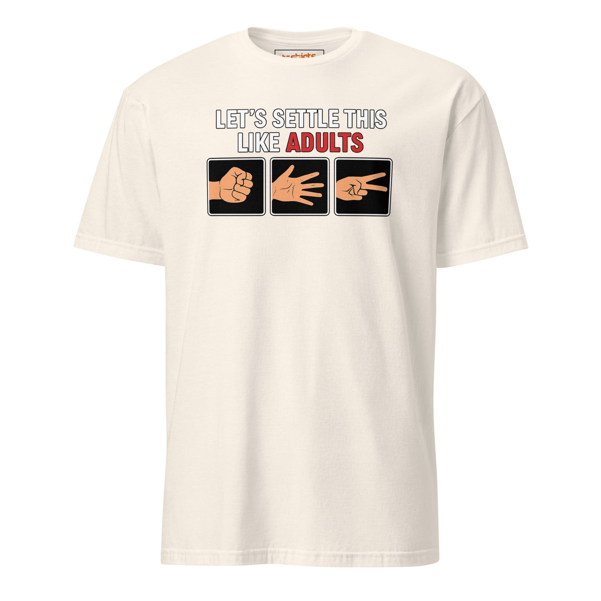 Rock Paper Scissors T-Shirt | Funny Graphic Tee - Natural - T-Shirts Online