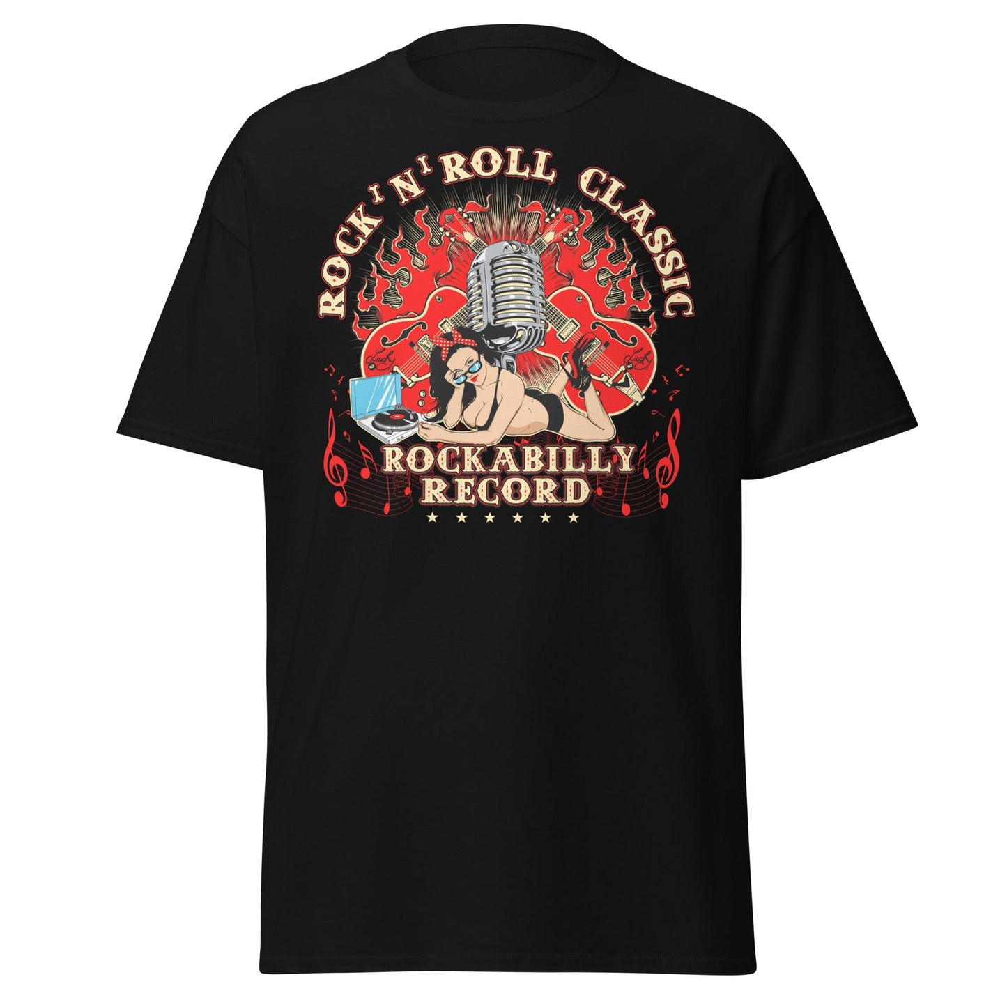 Rockabilly Pin - Up Girl Classic T-Shirt - Black - T-Shirts Online