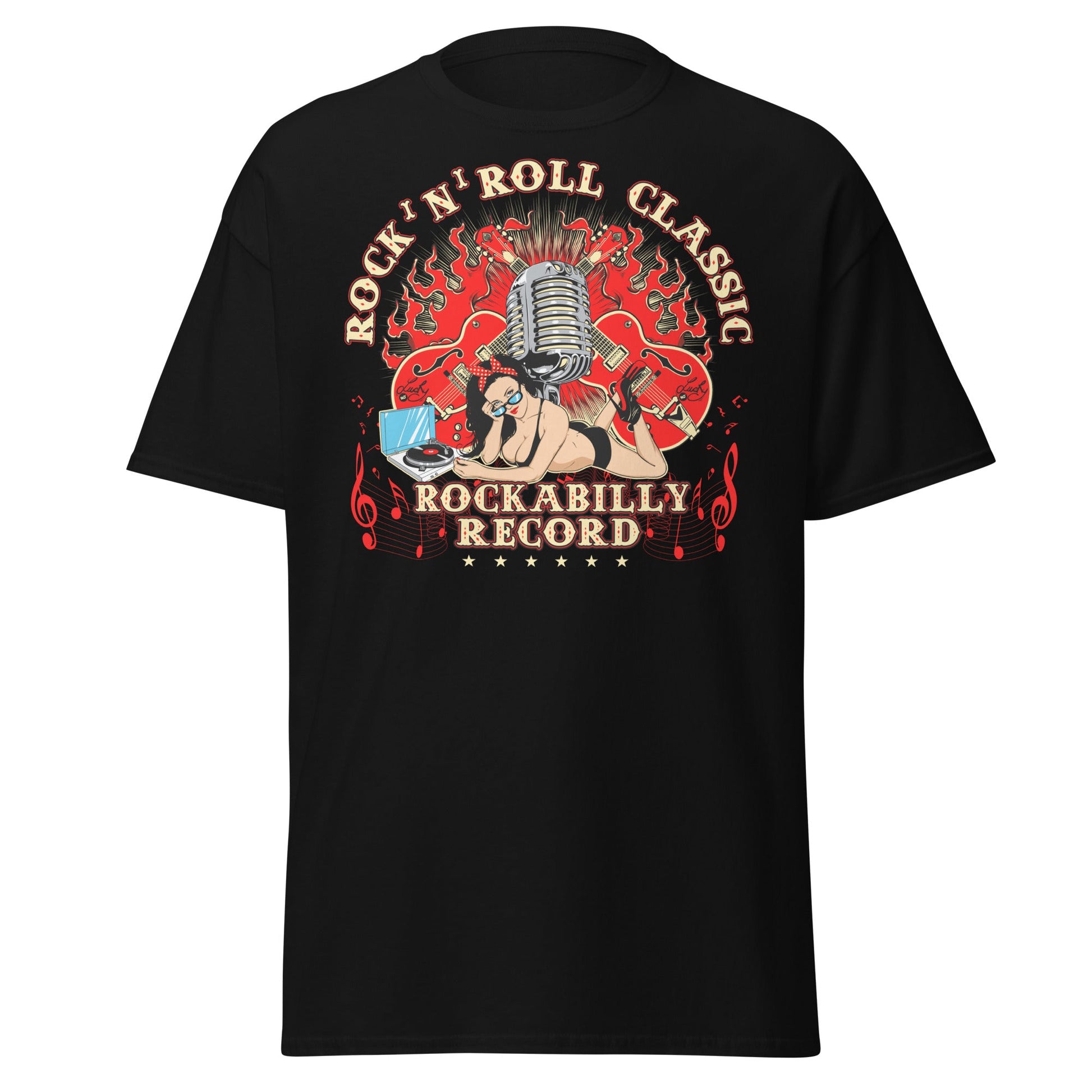 Rockabilly Pin - Up Girl Classic T-Shirt - Black - T-Shirts Online
