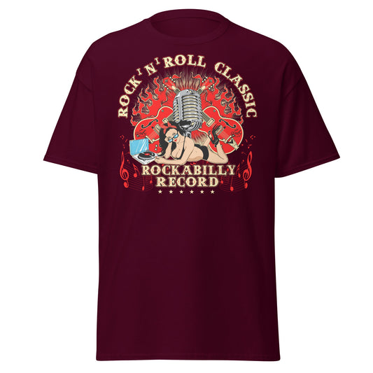 Rockabilly Pin - Up Girl Classic T-Shirt - Maroon - T-Shirts Online