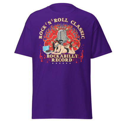 Rockabilly Pin - Up Girl Classic T-Shirt - Purple - T-Shirts Online