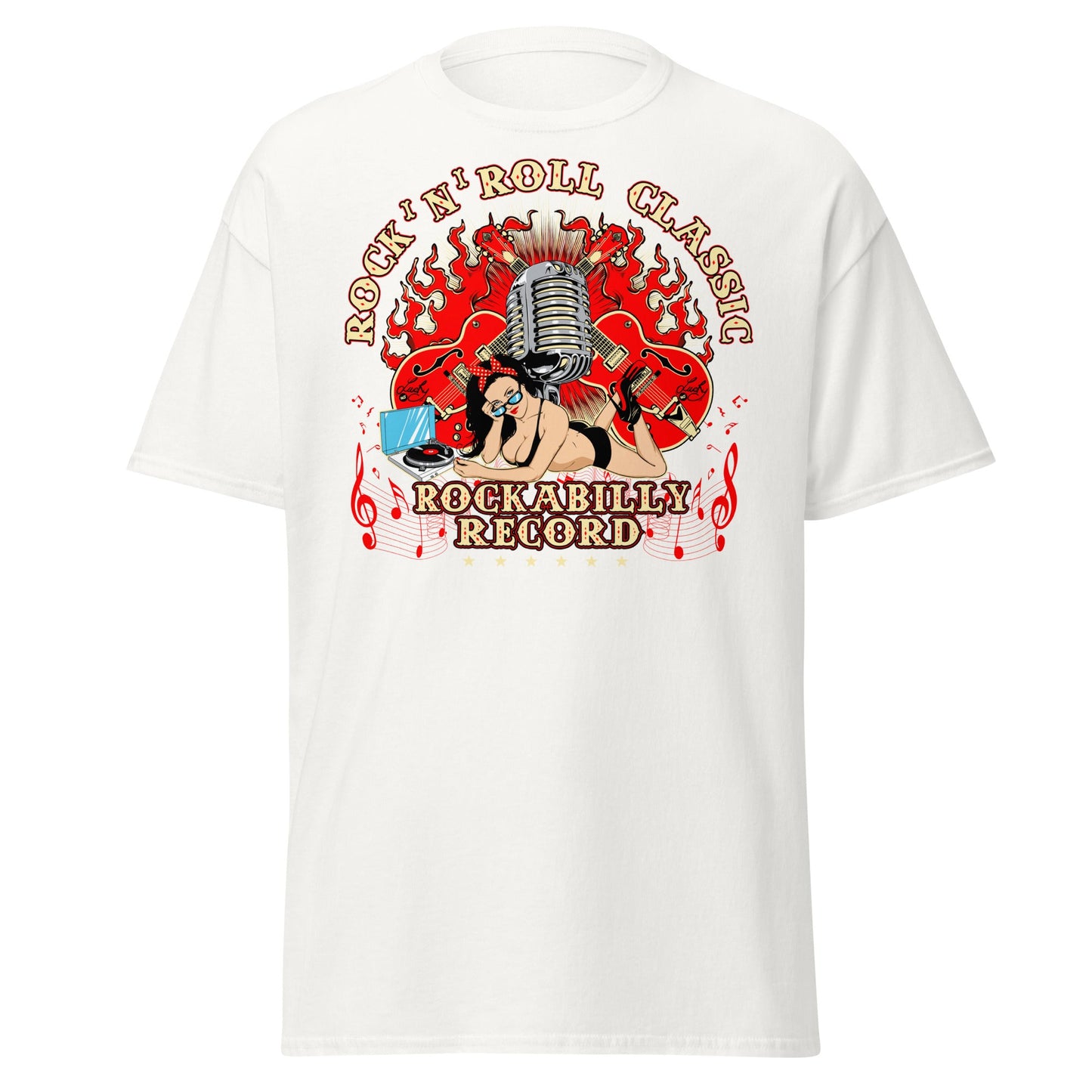 Rockabilly Pin - Up Girl Classic T-Shirt - White - T-Shirts Online
