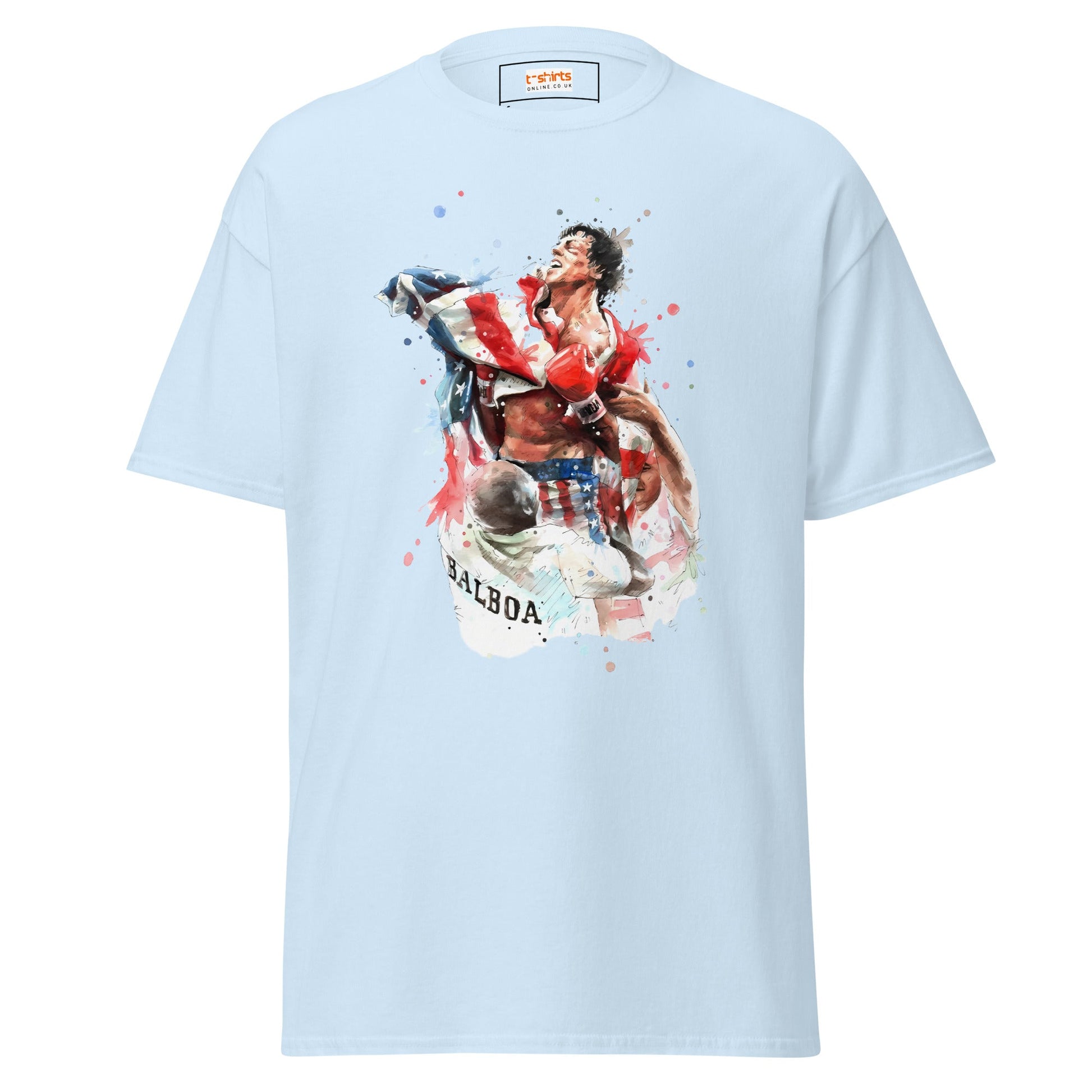 Rocky Inspired T-Shirt | Boxing T-Shirts - Light Blue - T-Shirts Online