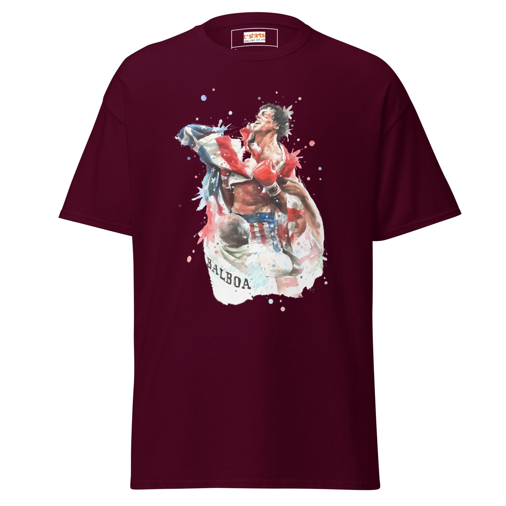 Rocky Inspired T-Shirt | Boxing T-Shirts - Maroon - T-Shirts Online