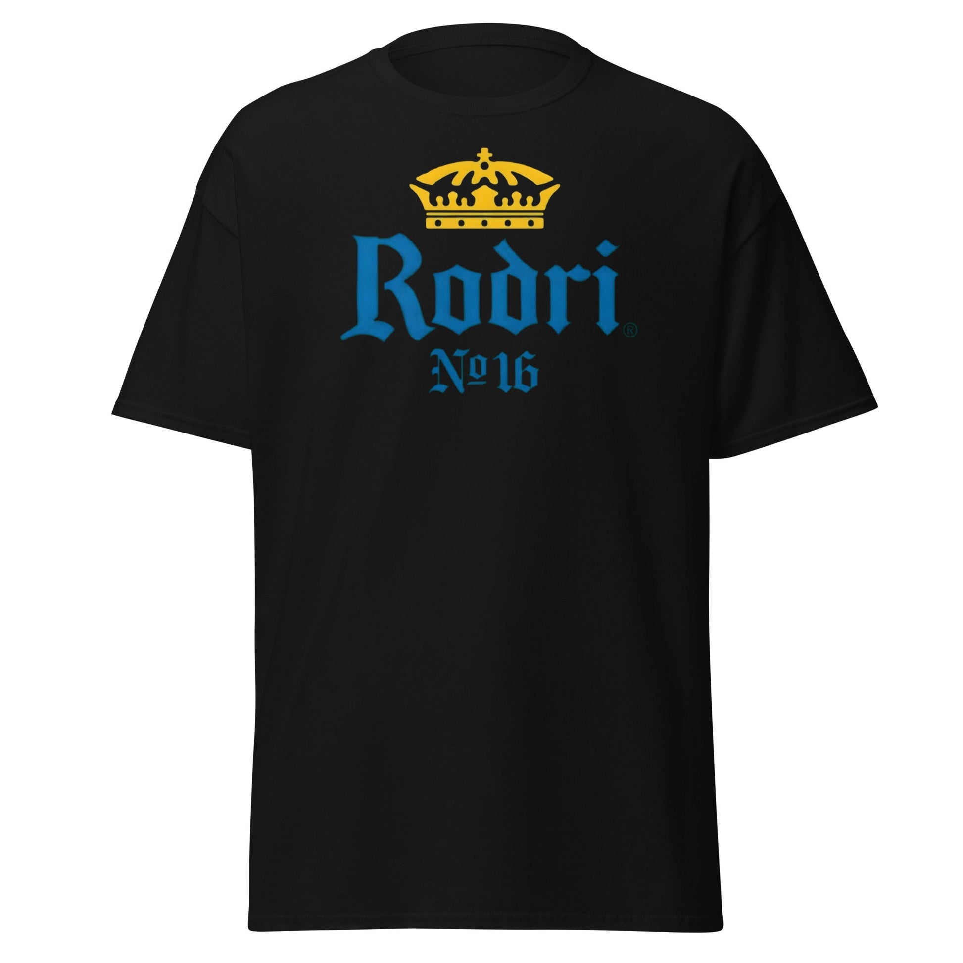 Rodri No. 16 Football Beer Parody T-Shirt | Midfield King Tee - Black - T-Shirts Online