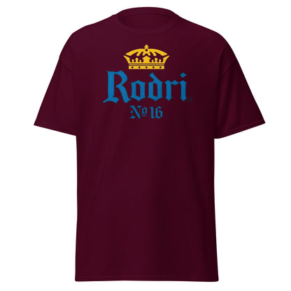 Rodri No. 16 Football Beer Parody T-Shirt | Midfield King Tee - Maroon - T-Shirts Online
