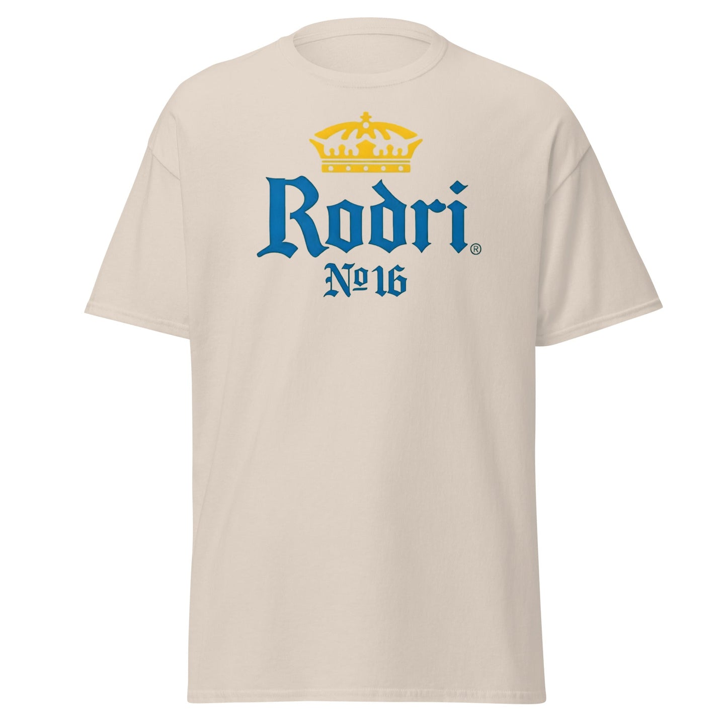 Rodri No. 16 Football Beer Parody T-Shirt | Midfield King Tee - Natural - T-Shirts Online
