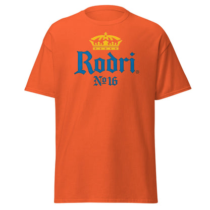 Rodri No. 16 Football Beer Parody T-Shirt | Midfield King Tee - Orange - T-Shirts Online