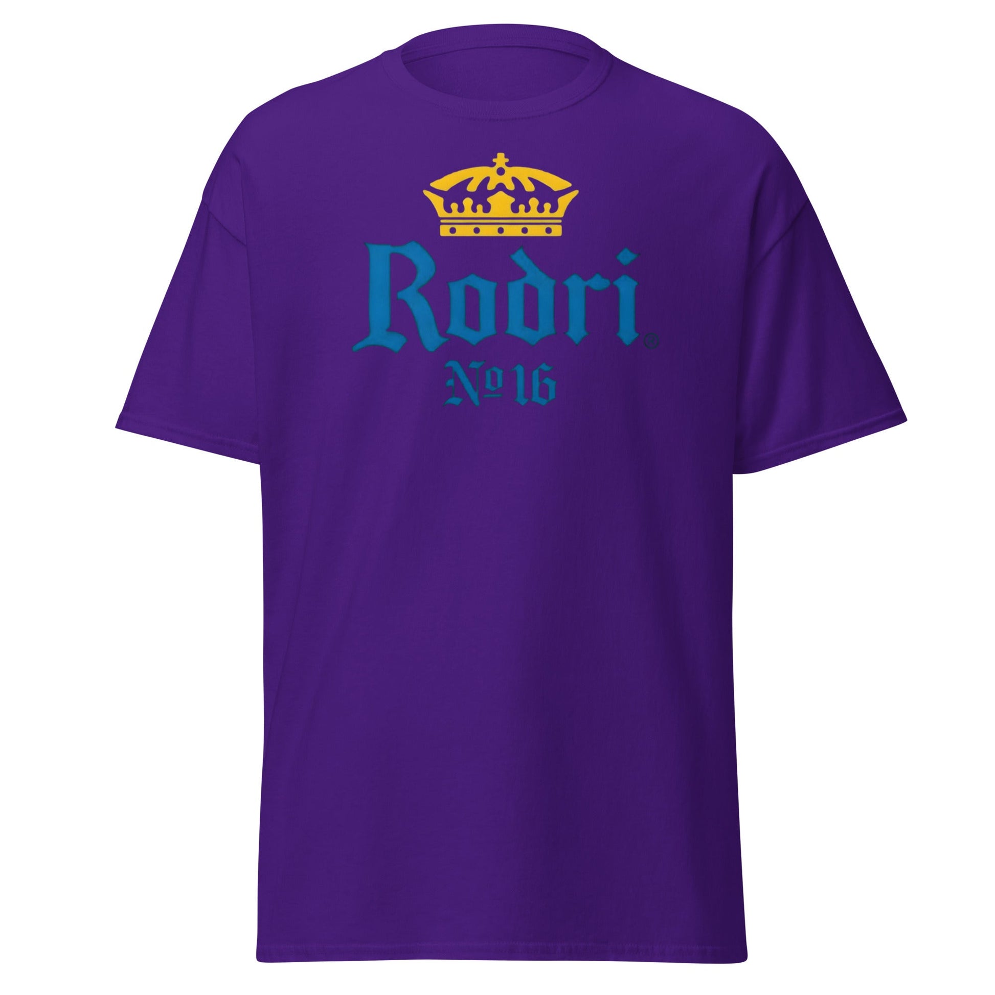 Rodri No. 16 Football Beer Parody T-Shirt | Midfield King Tee - Purple - T-Shirts Online