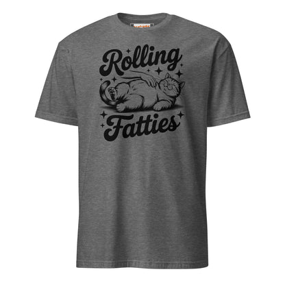 Rolling Fatties T-Shirt | Funny Cat T-Shirt - Graphite Heather - T-Shirts Online