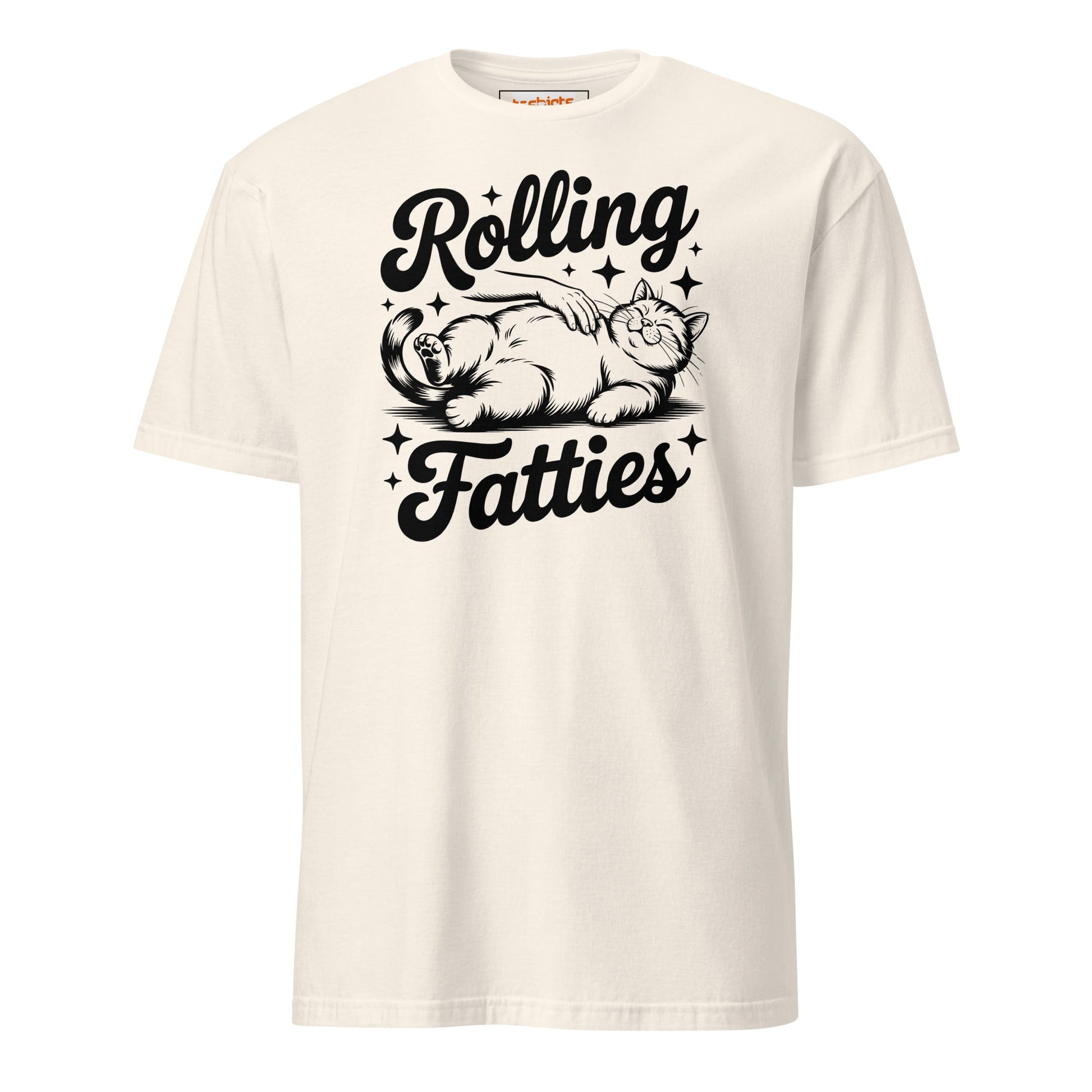 Rolling Fatties T-Shirt | Funny Cat T-Shirt - Natural - T-Shirts Online